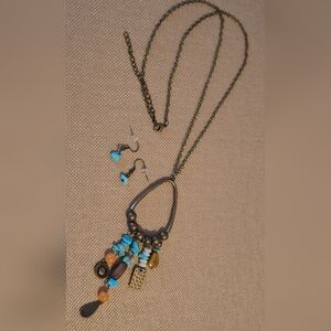 Bohemian Turquoise and Gold Necklace